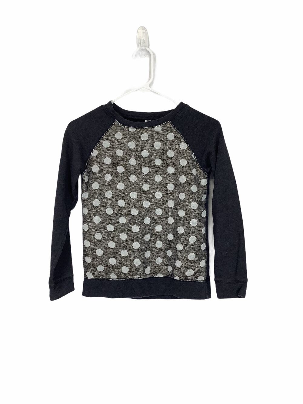 Cherokee Gray Metallic Silver Polka Dot Top